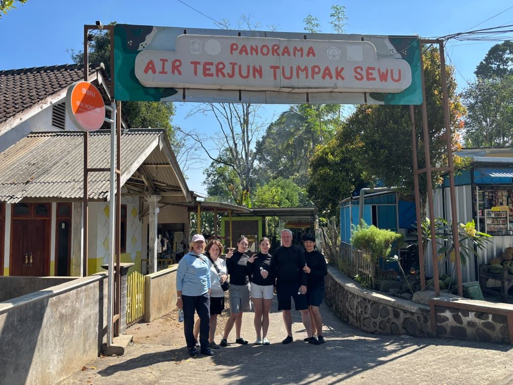 Entrance gate of tumpak sewu waterfall, first stop of a 2-day east java trip from surabaya