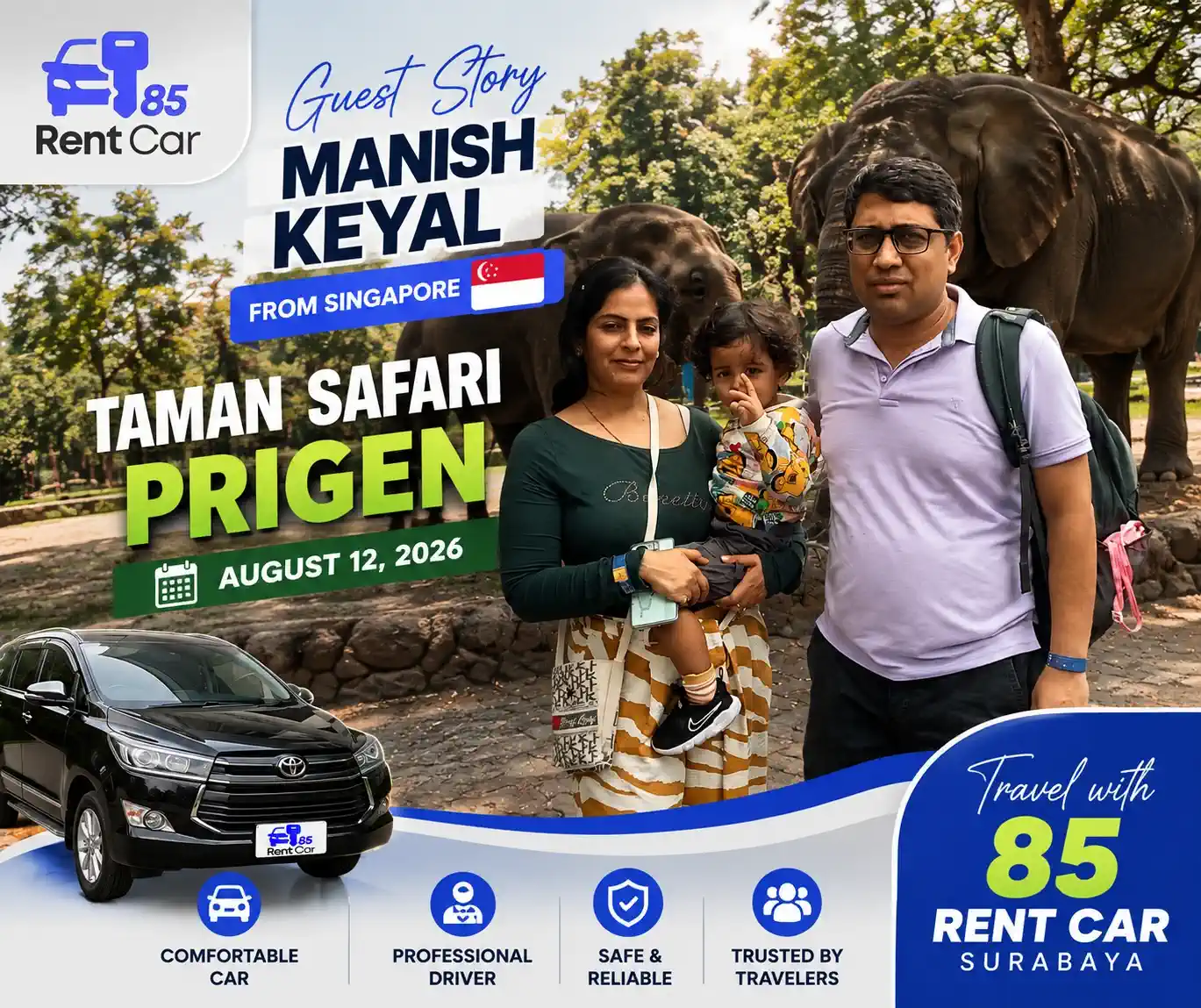Taman safari prigen private car